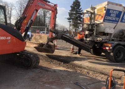 Gills Mix delivering concrete to a BT Openreach site
